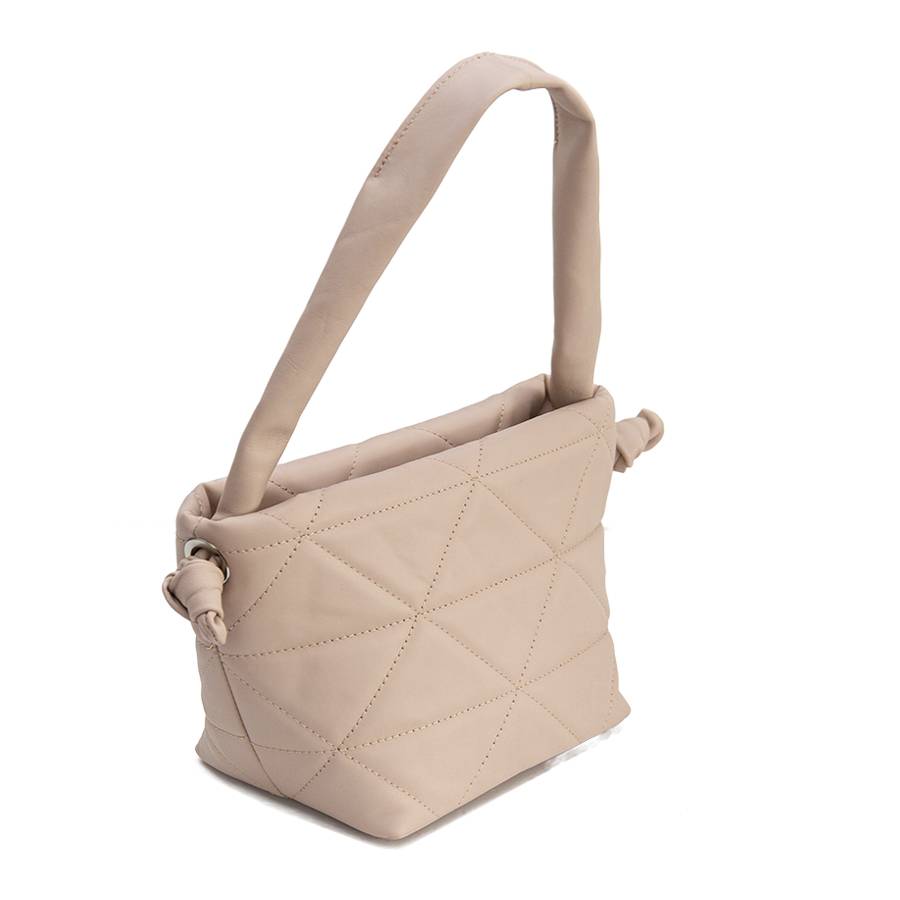 Laura Di Maggio RITA – borsa in pelle soft trapuntato cipria Italia