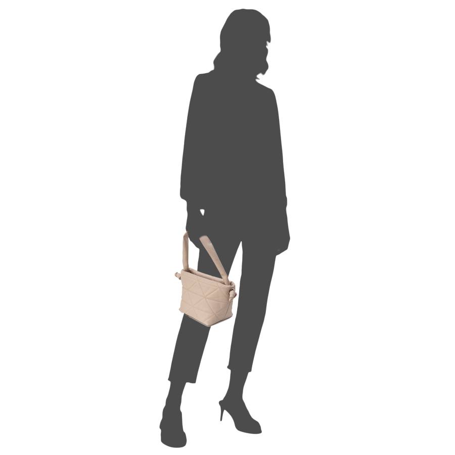 Laura Di Maggio RITA – borsa in pelle soft trapuntato cipria Italia