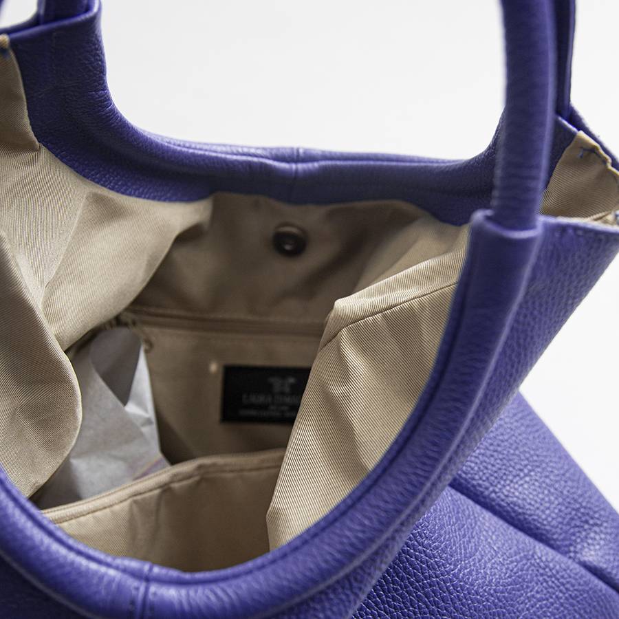 Laura Di Maggio INDIA – Maxi borsa con manico tondo in pelle glicine Affare Del Giorno