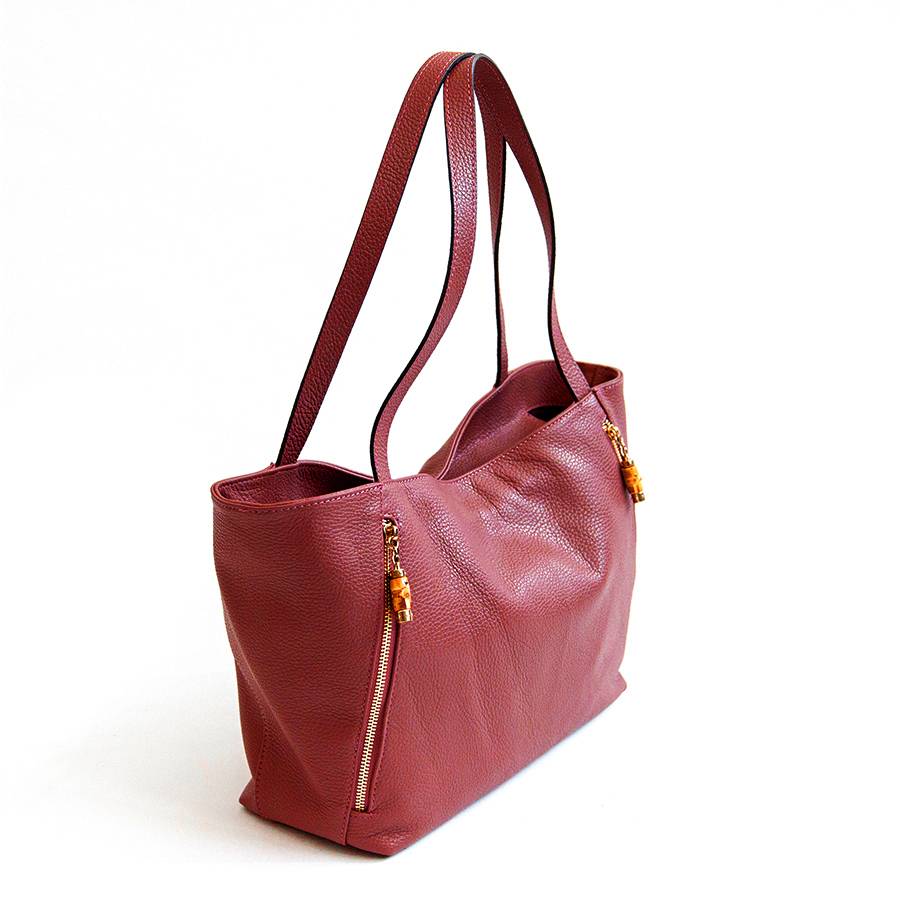 Laura Di Maggio BAMBU’ SHOPPER – Borsa in pelle rossa Prezzo Ridotto