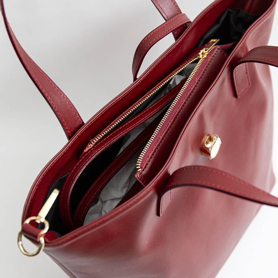 Laura Di Maggio LADY – shopping in pelle soft rubino Novità