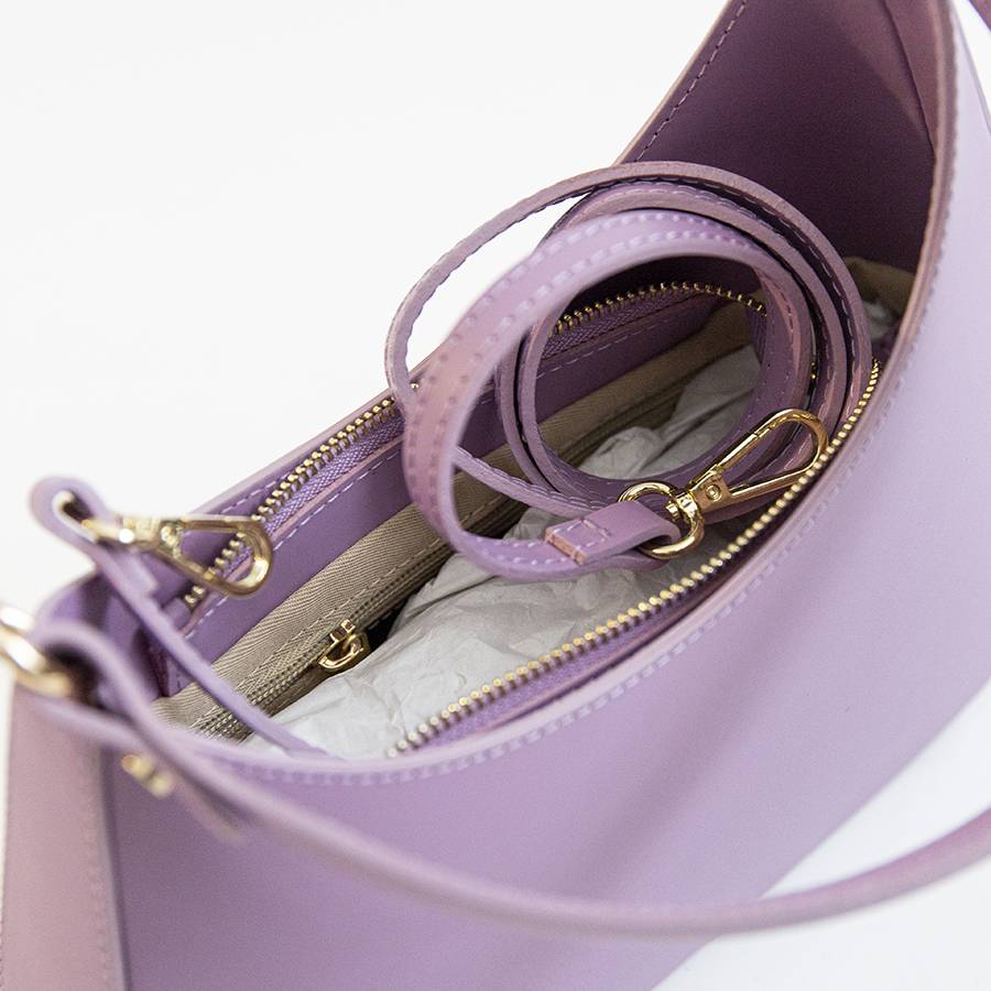 Laura Di Maggio EDI – borsa Hobo in pelle elegant malva Saldi Di Fabbrica