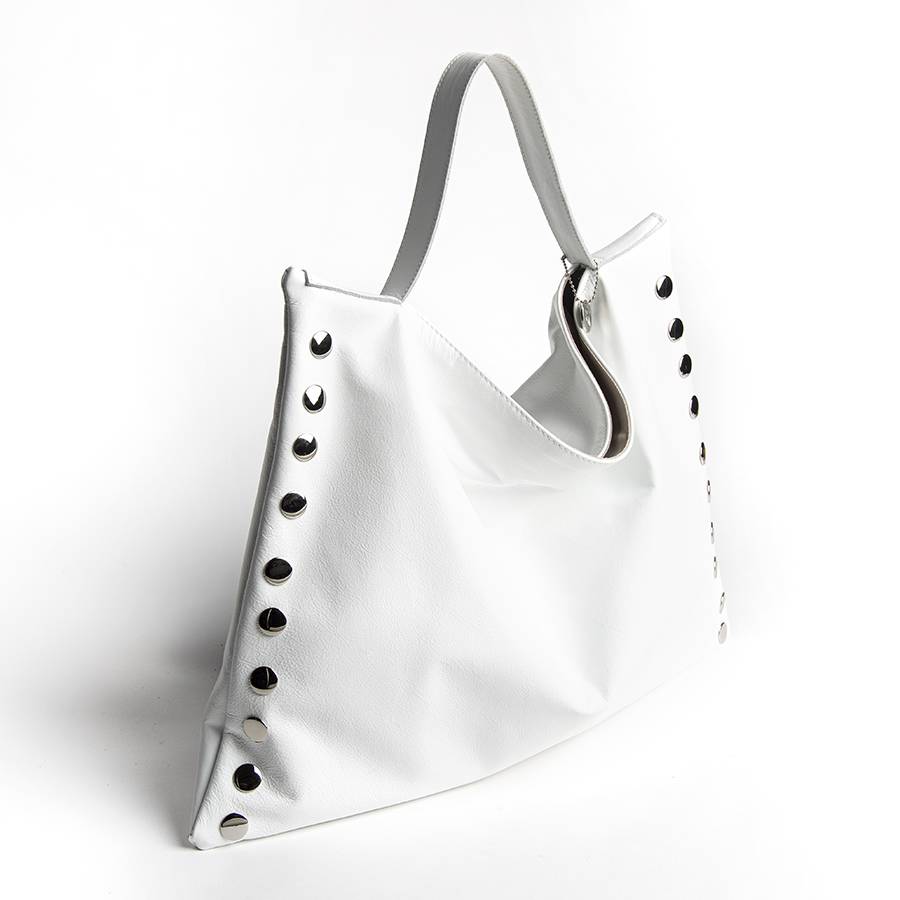 Laura Di Maggio JILLIAN BIG – Maxi borsa in pelle nappa bianca Saldi Di Fabbrica