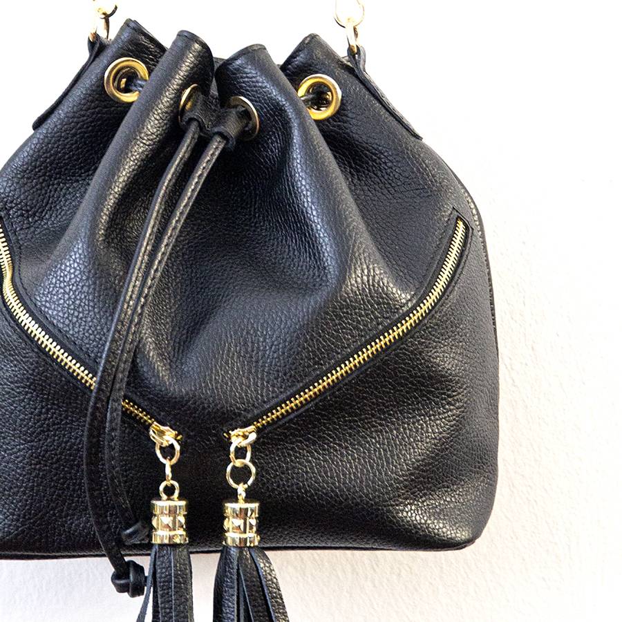 Laura Di Maggio BUCKET – secchiello in pelle nero Nuova