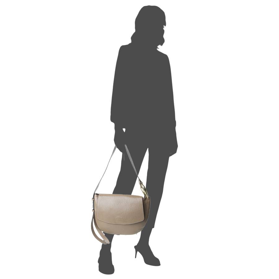 Laura Di Maggio ZELDA – borsa a spalla in pelle taupe Moda
