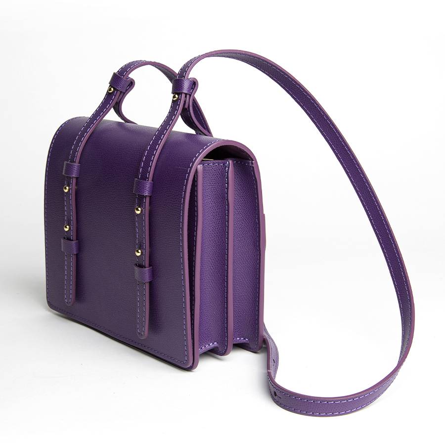 Laura Di Maggio LEA – Postina in pelle saffiano viola Soddisfazione Garantita