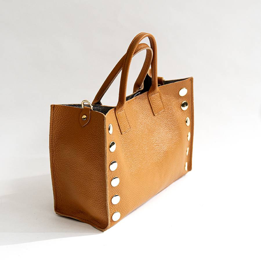 Laura Di Maggio SAM – Shopping con borchie in pelle cuoio Hotsell