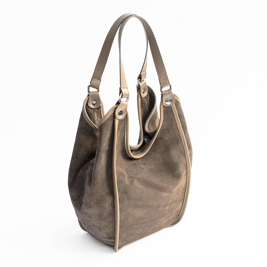 Laura Di Maggio CLEA – Sacca in camoscio e pelle taupe Offerta Pasqua