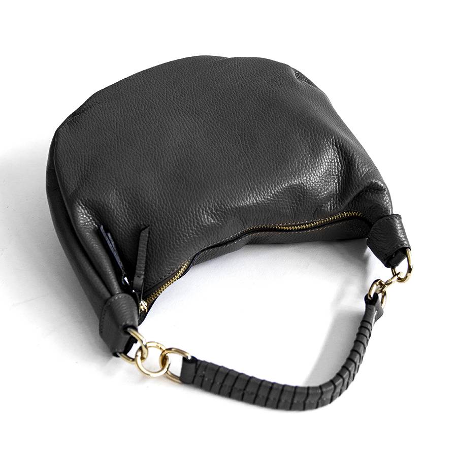 Laura Di Maggio MADRID – Sacca in pelle nera con manico lavorato Online Outlet