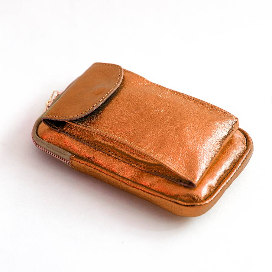 Laura Di Maggio PORTACELLULARE – pelle laminata arancio Bestseller