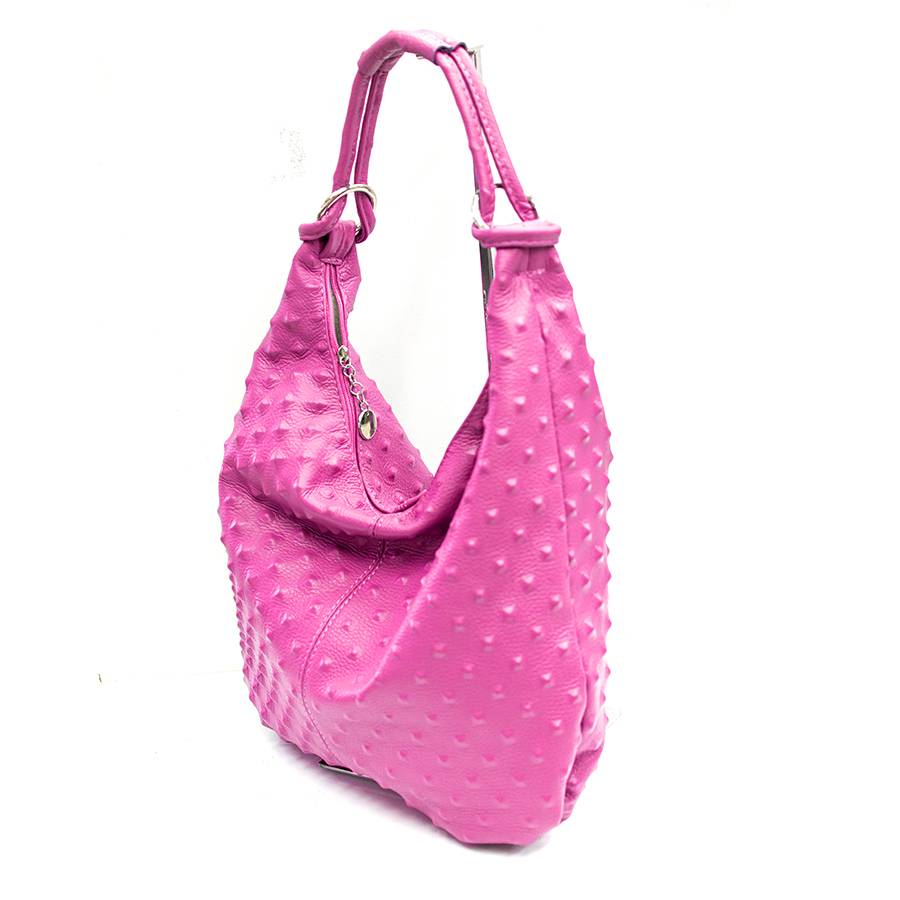 Laura Di Maggio ASIA – hobo bag in pelle stampa chiodo fucsia Liquidazione