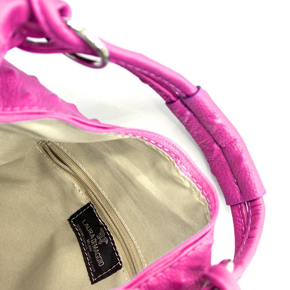 Laura Di Maggio ASIA – hobo bag in pelle stampa chiodo fucsia Liquidazione
