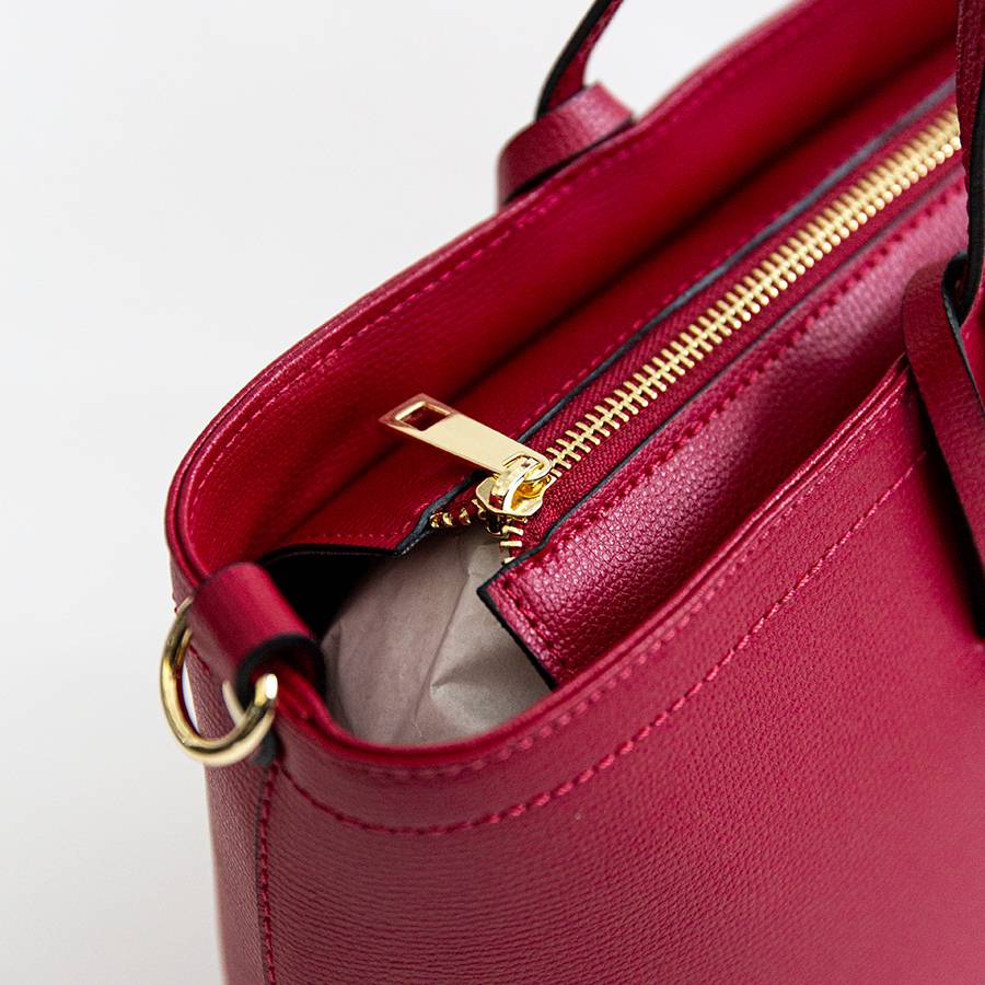 Laura Di Maggio NIKITA – Shopping in pelle saffiano rubino Enormi sconti