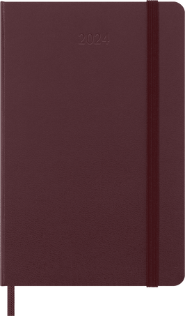 Moleskine Agenda Classic 2024 PocketSettimanale, copertina rigida, 12 mesi, Rosso Burgundy Negozio