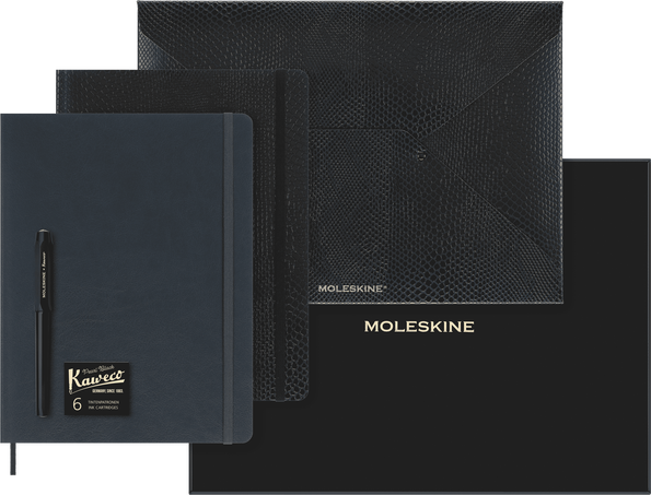 Moleskine Cofanetto da collezione Precious & EthicalTaccuino XL a righe, busta effetto pitone, penna stilografica Kaweco Fino Al -60%