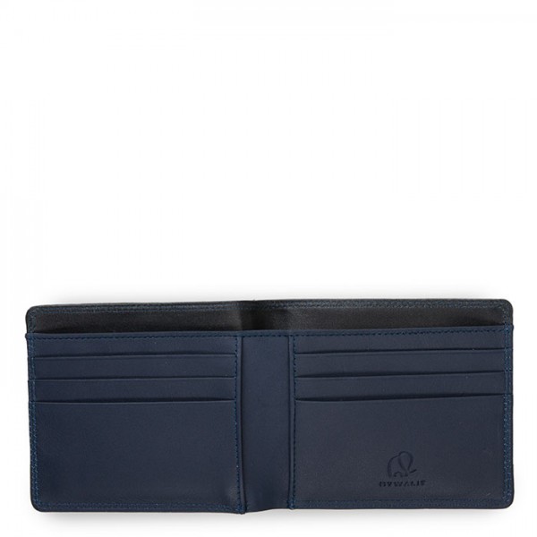 Mywalit Portafoglio da uomo standard E/W con tecnologia RFID Nero-Blu Convenienza