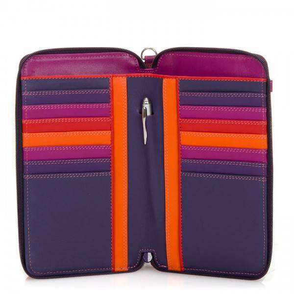 Mywalit Portafoglio multifunzione con zip su tre lati e tracolla Sangria Multi Qualità Garantita
