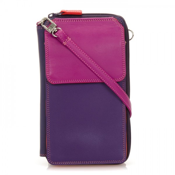 Mywalit Portafoglio multifunzione con zip su tre lati e tracolla Sangria Multi Qualità Garantita