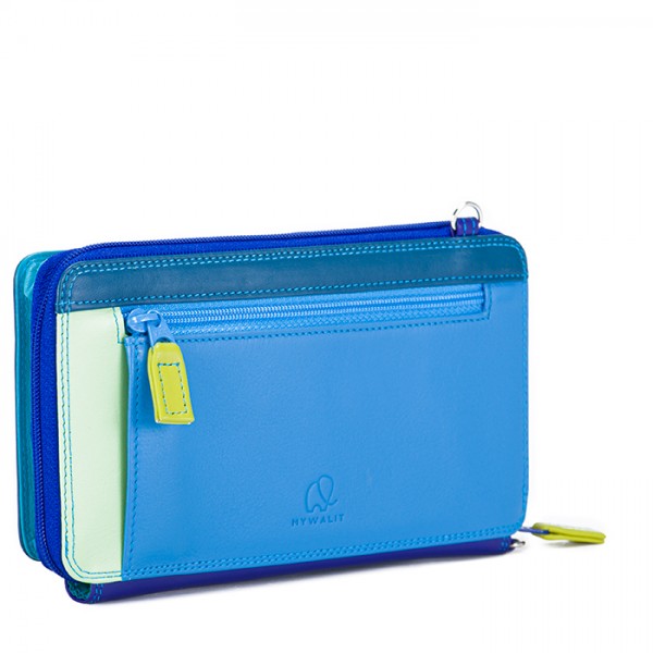 Mywalit Portafoglio multifunzione con zip su tre lati e tracolla Seascape Negozi Online