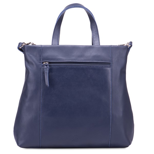 Mywalit Borsa Shopper Laguna in pelle e camoscio Blu Italia