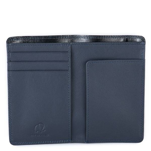 Mywalit Portafoglio da uomo bicolore Mini Doppio Scomparto Nero-Blu Ultimi tre giorni