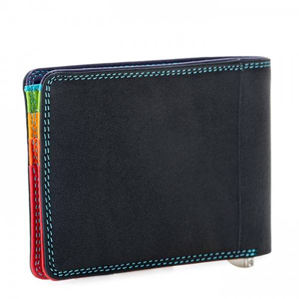 Mywalit Portafoglio da uomo con fermasoldi e tecnologia RFID Nappa Black Pace Nuovo