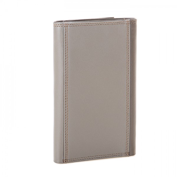 Mywalit Portafoglio da uomo Tri-fold con zip Nappa Fumo Consegna Veloce