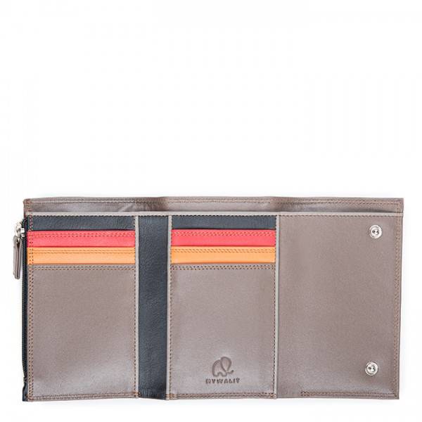 Mywalit Portafoglio da uomo Tri-fold con zip Nappa Fumo Consegna Veloce