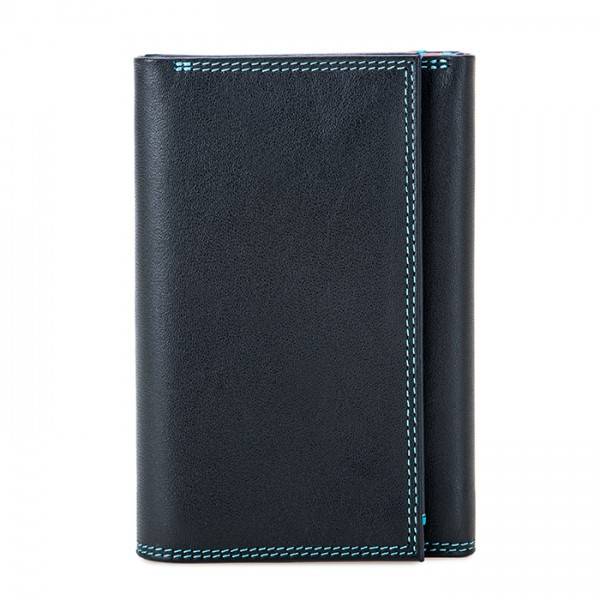 Mywalit Portafoglio da uomo Tri-fold con zip Nappa Black Pace Affare Del Giorno