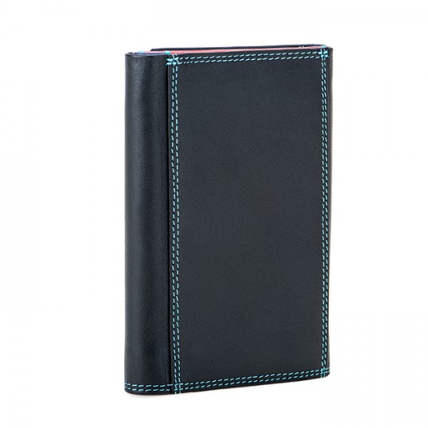 Mywalit Portafoglio da uomo Tri-fold con zip Nappa Black Pace Affare Del Giorno