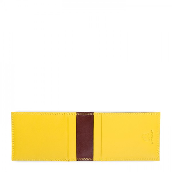 Mywalit Portafoglio da uomo Bi-fold con Portacarte Marrone-Giallo Nuovo
