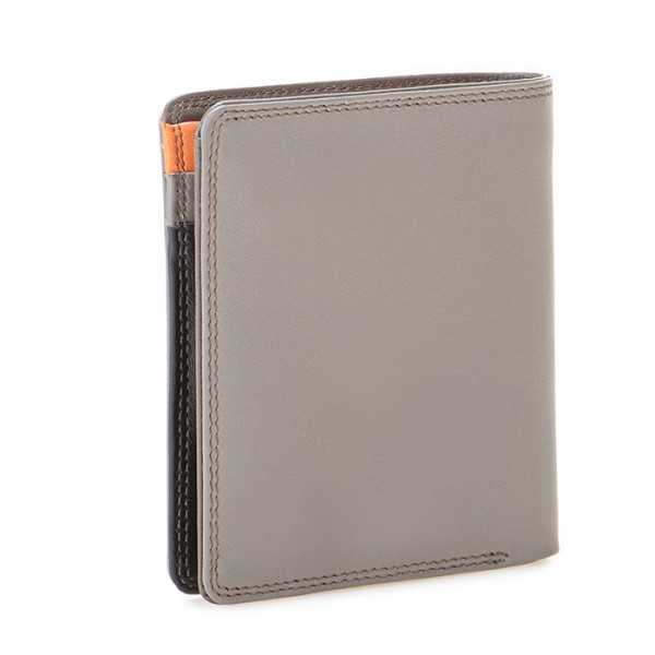 Mywalit Portafoglio da uomo Bi-fold con scomparto estraibile Nappa Fumo Nuova