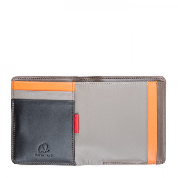 Mywalit Portafoglio da uomo Bi-fold con scomparto estraibile Nappa Fumo Nuova