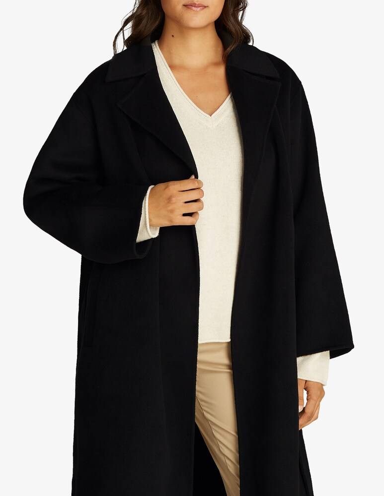 Calvin Klein Cappotto vestaglia lungo con cintura in lana Spedizione Gratuita