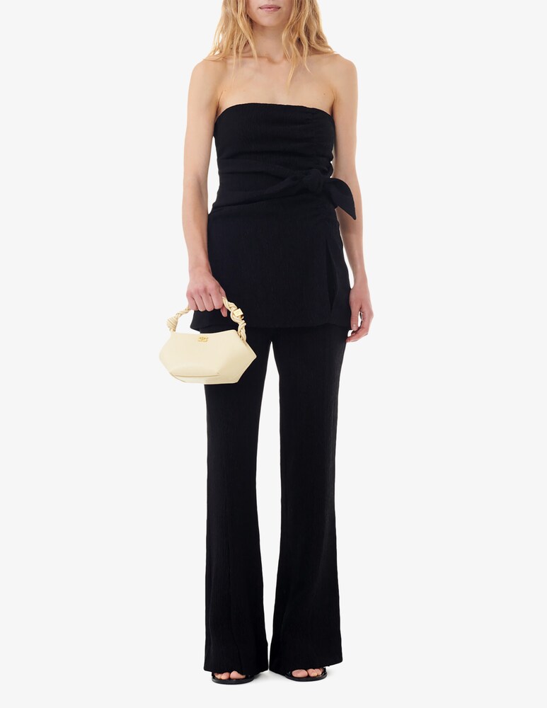 Ganni Pantaloni svasati in crêpe di viscosa stretch