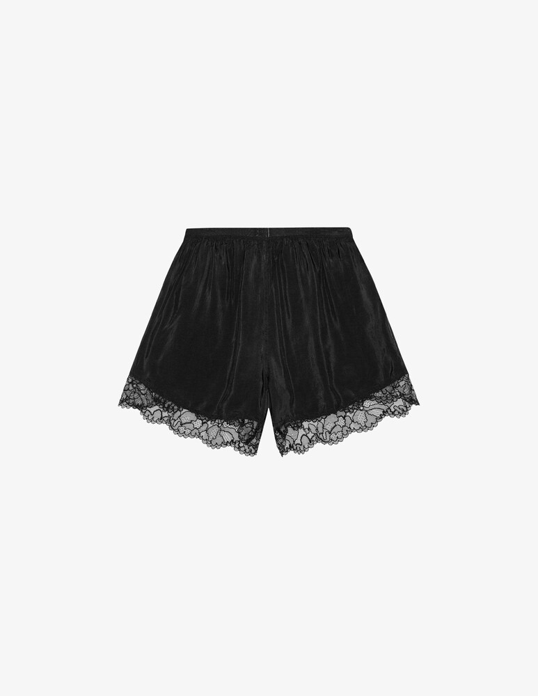 Ganni Shorts in habotai di viscosa elasticizzato Vendita Economica