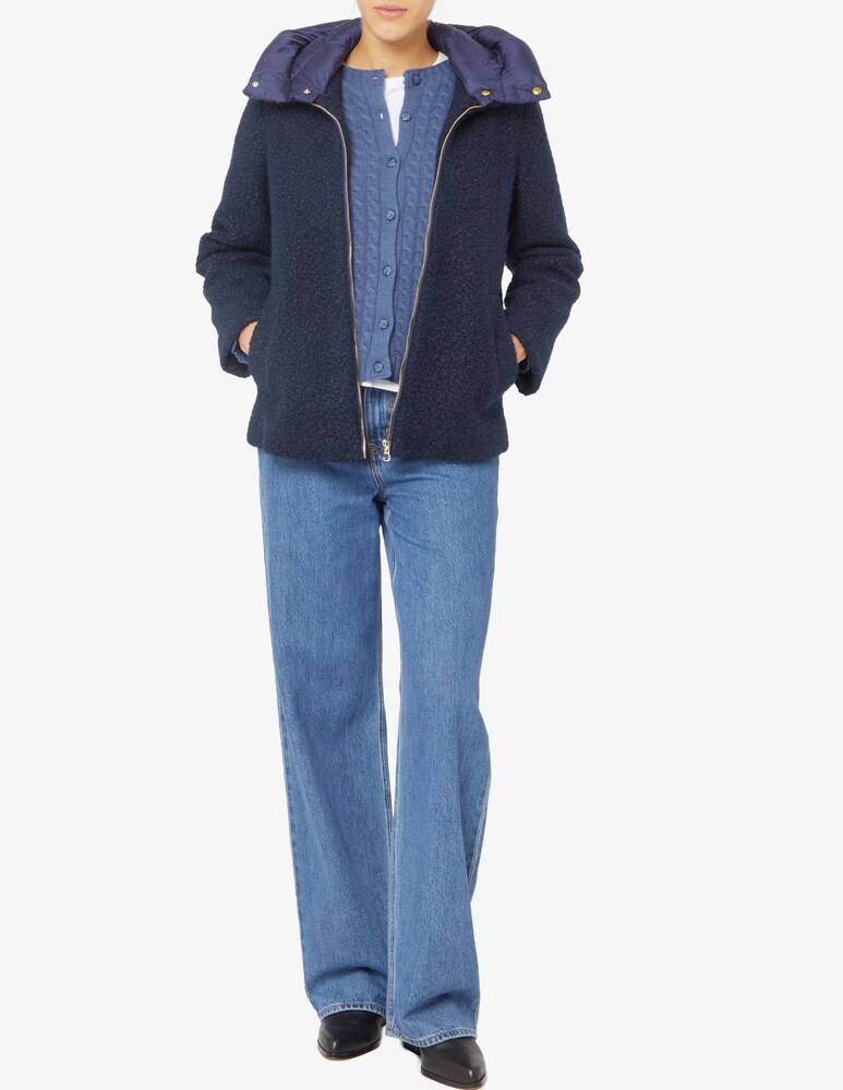 EMME Marella Whool ricciolino zip cappuccio Nuovo