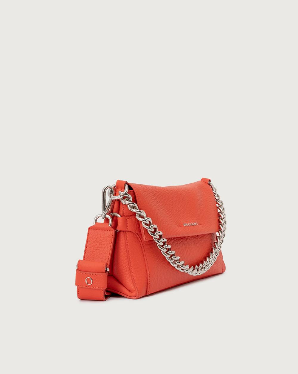 Orciani Borsa a spalla Missy Longuette Soft in pelle con catena e tracolla Vendita