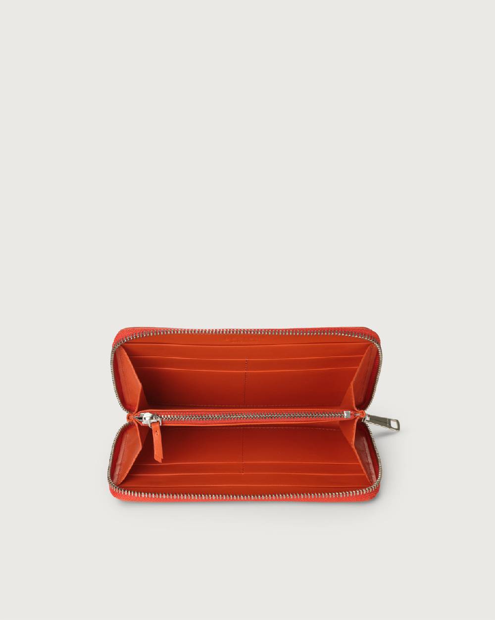 Orciani Portafoglio grande Liberty in pelle con zip Saldi Di Fabbrica