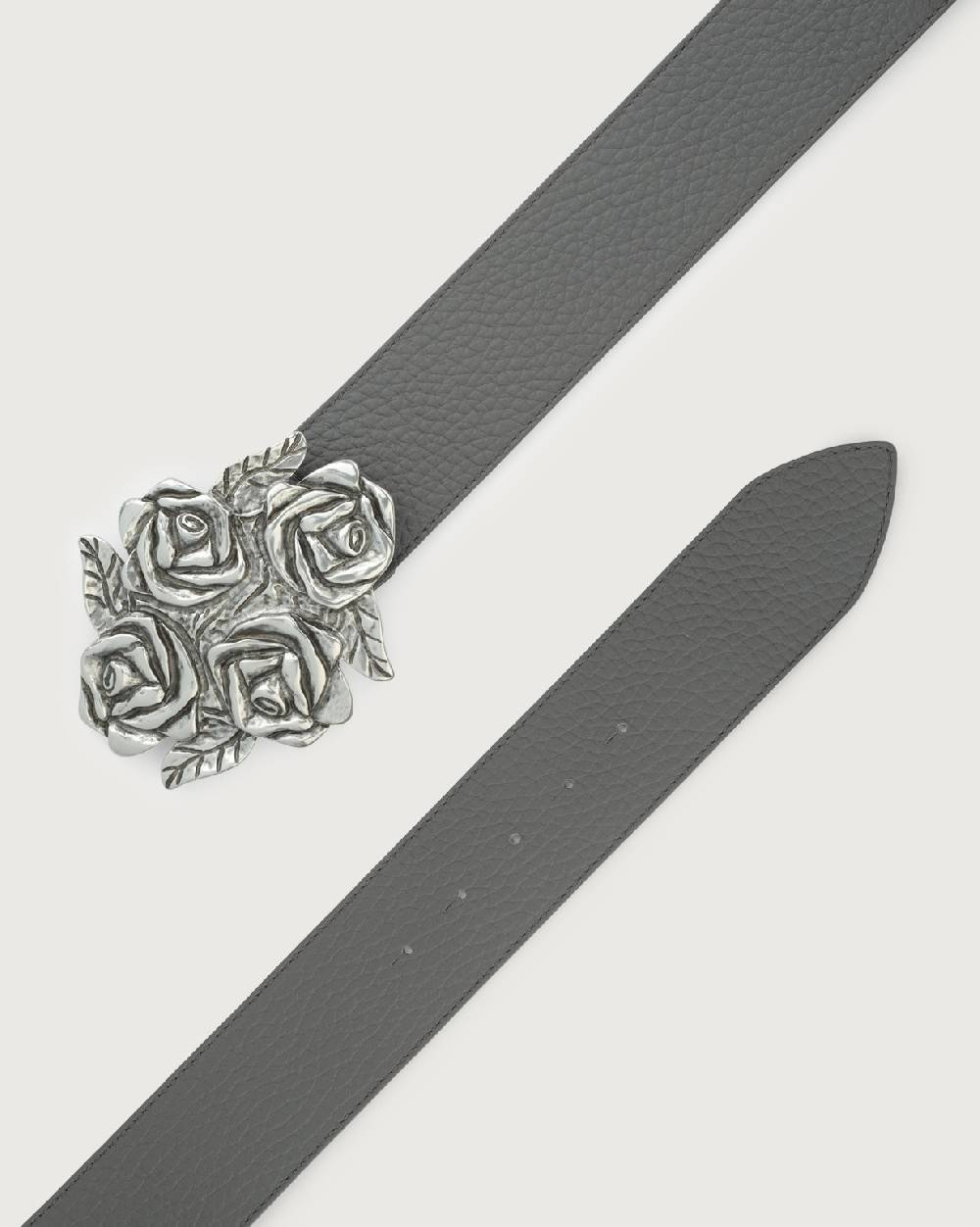Orciani Cintura Soft in pelle con fibbia motivo rose 5 cm Acquista Ora