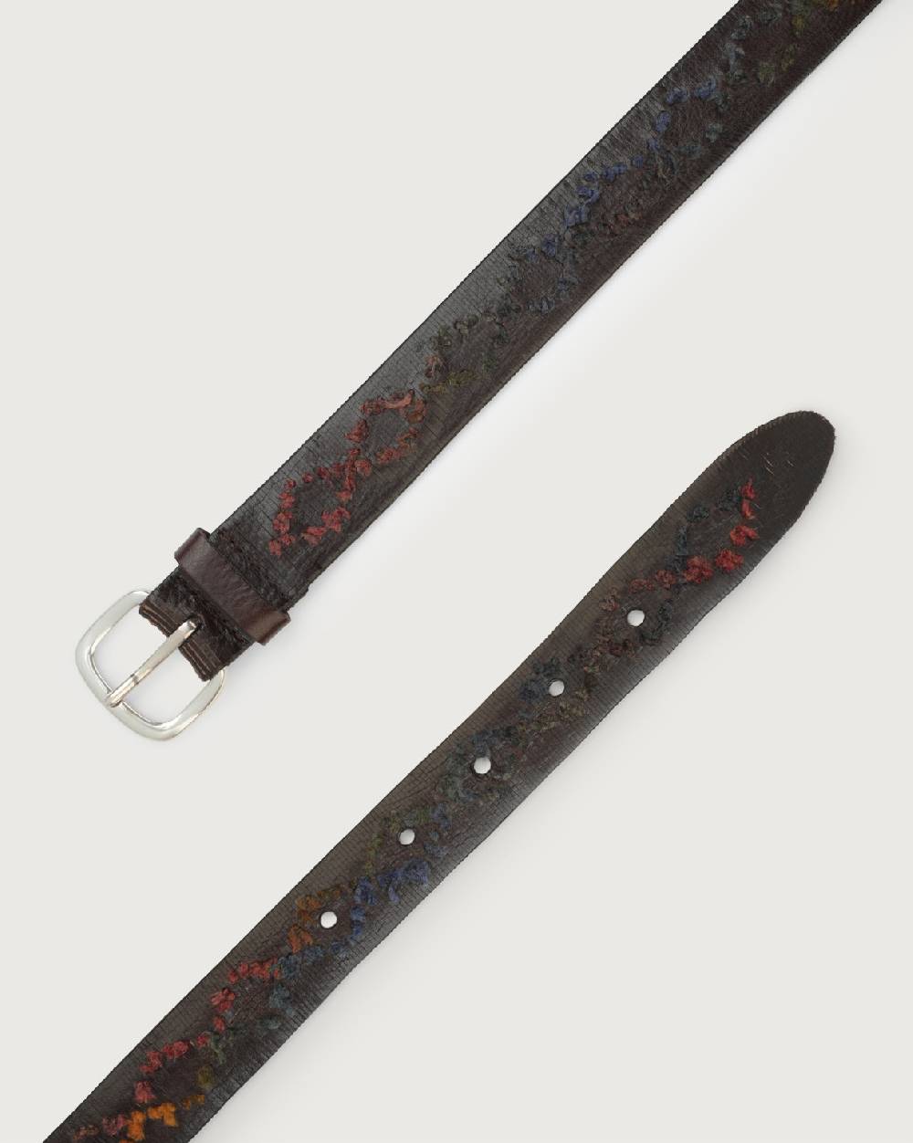 Orciani Cintura Masculine in cuoio con ricamo Outlet
