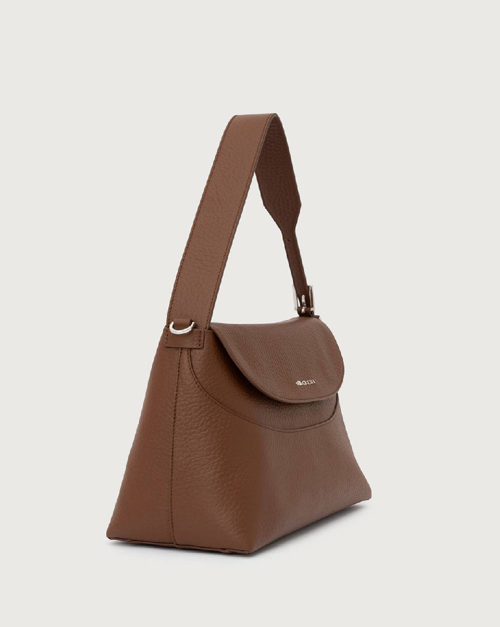 Orciani Borsa a spalla Nana Soft in pelle martellata con tracolla Liquidazione