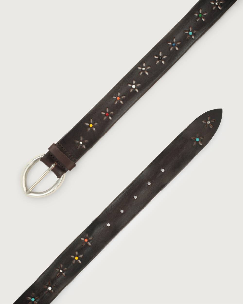 Orciani Cintura Bull Soft B in cuoio con borchie Sottocosto