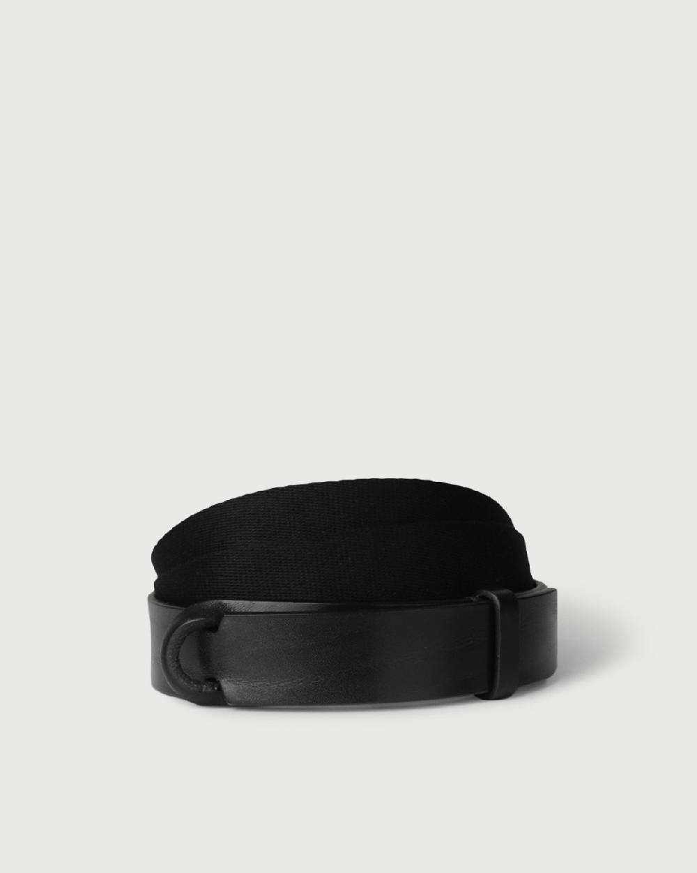 Orciani Cintura Nobuckle Bull in cuoio e tessuto Moda