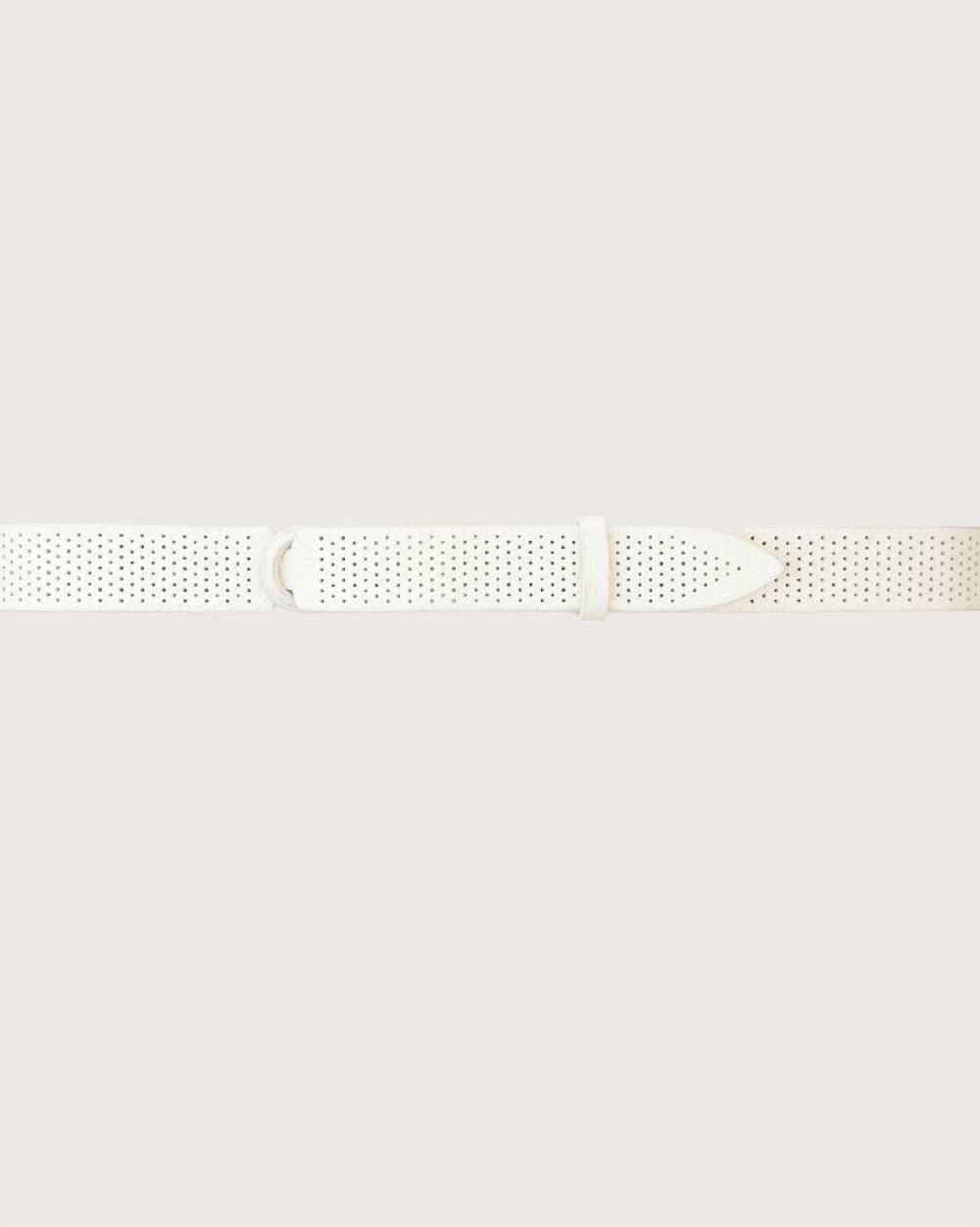 Orciani Cintura Nobuckle Micron in pelle traforata e tessuto In Linea