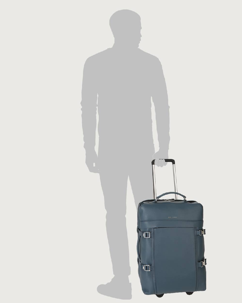 Orciani Trolley Micron due ruote in pelle Presa