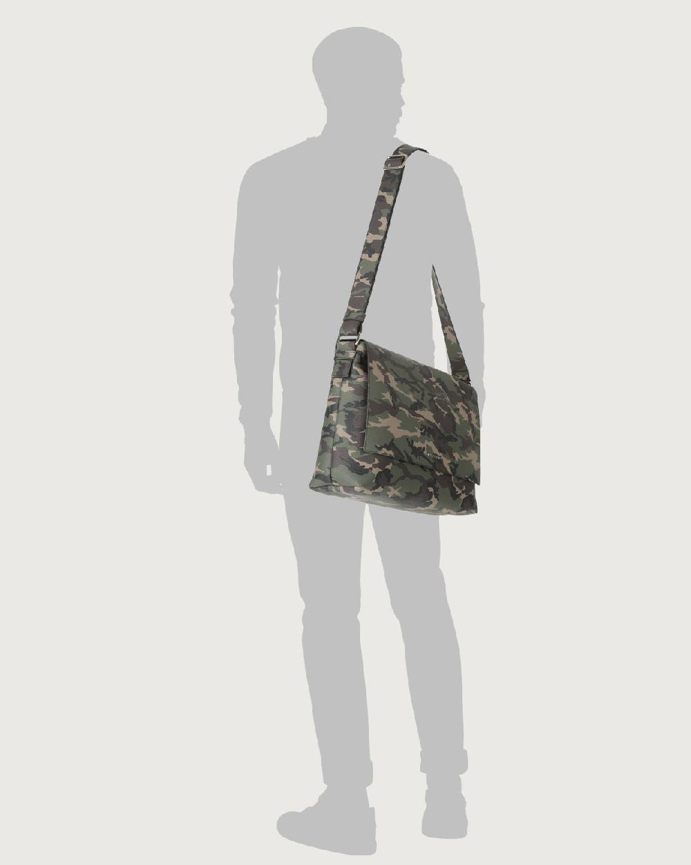 Orciani Borsa messenger Camouflage in pelle In Vendita