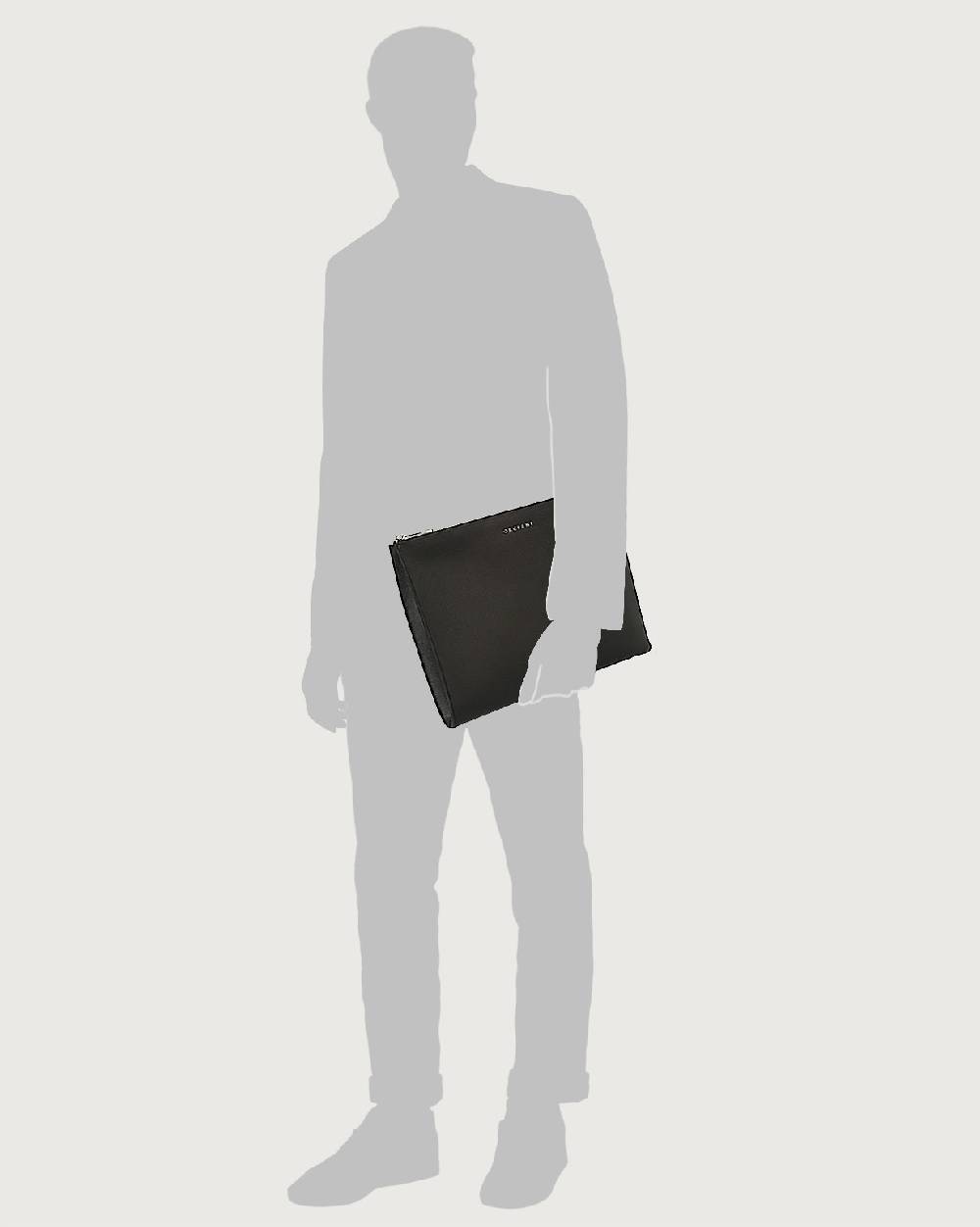 Orciani Pochette slim Timeless in pelle palmellata Offerte