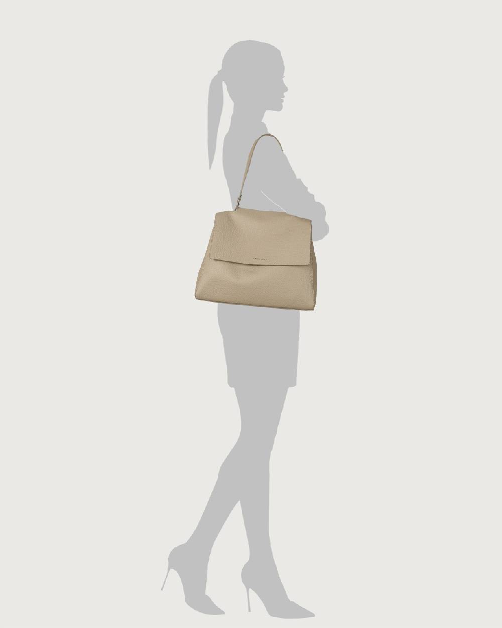 Orciani Borsa a spalla grande Sveva Soft in pelle con tracolla Saldi Di Fabbrica