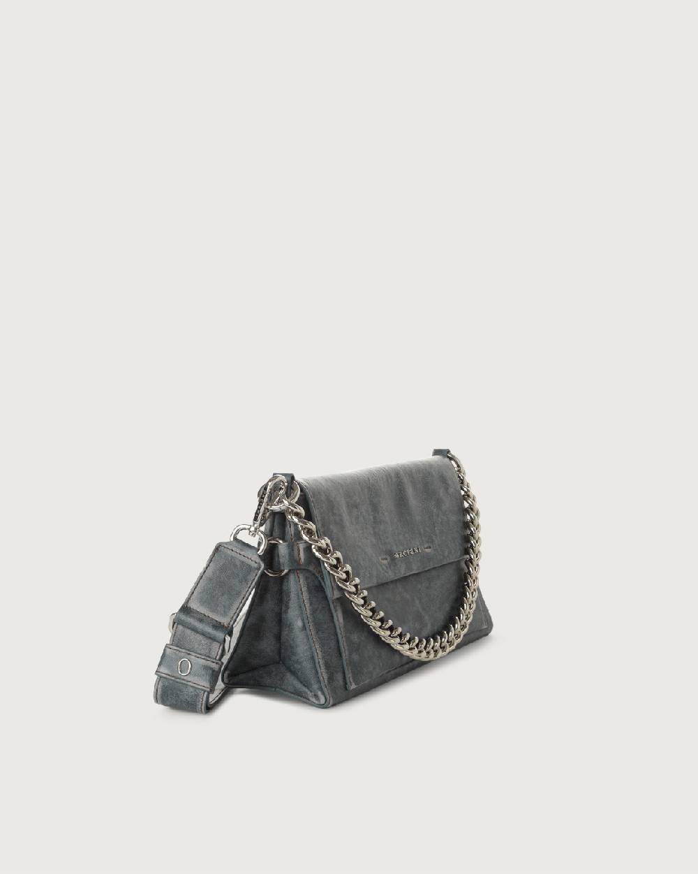 Orciani Borsa a spalla Missy Longuette Delavè in pelle con catena e tracolla Qualità
